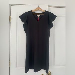Black flutter sleeve dress